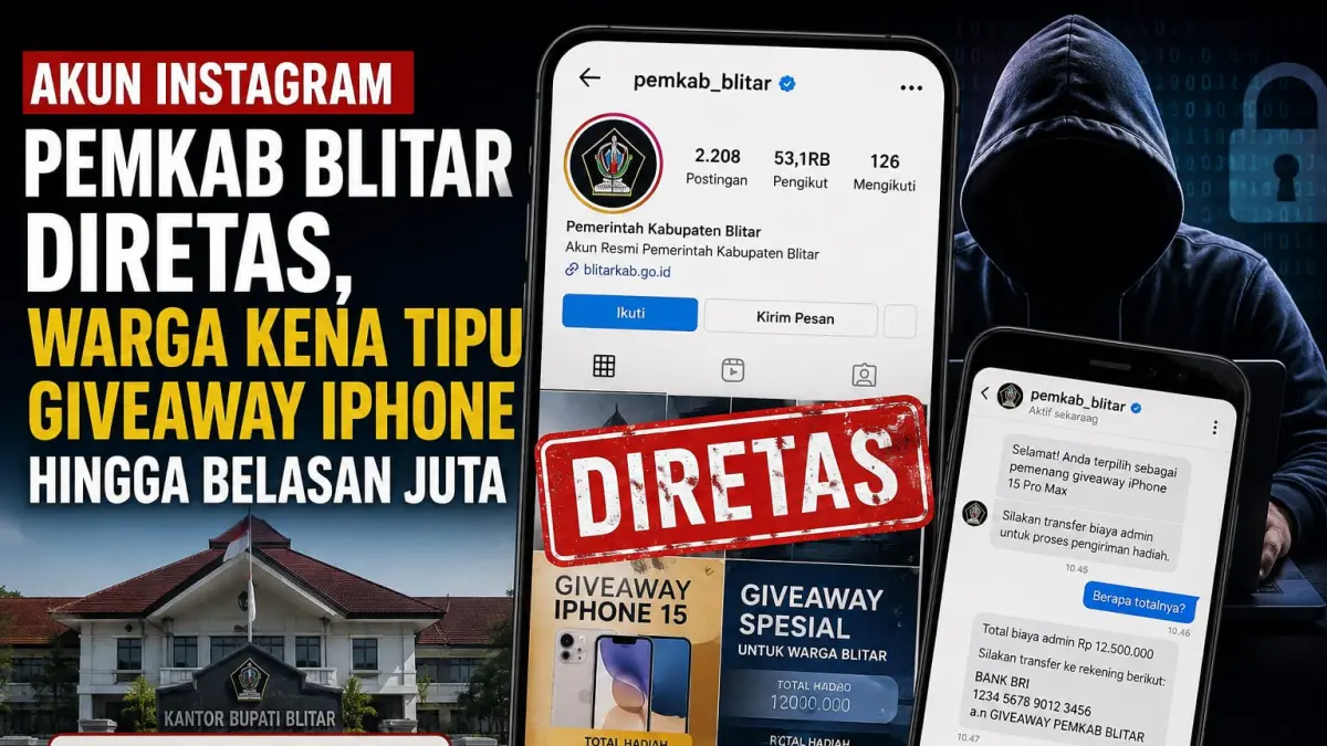Akun Instagram Pemkab Blitar Diretas: Warga Jadi Korban Penipuan Giveaway