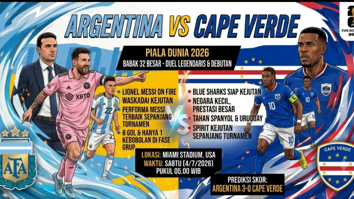 Argentina Hadapi Cape Verde di Babak 32 Besar Piala Dunia 2026: Messi Siap Membawa La Albiceleste ke Kemenangan