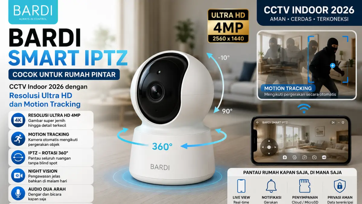 Bardi Smart IPTZ: Solusi CCTV Indoor Ultra HD untuk Rumah Pintar di Blitar