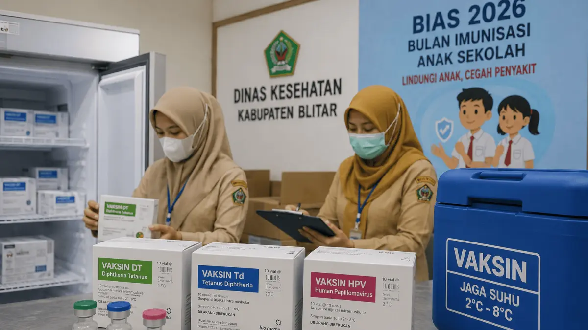 Dinkes Kabupaten Blitar Siapkan Stok Vaksin BIAS 2026 untuk Perlindungan Kesehatan Anak