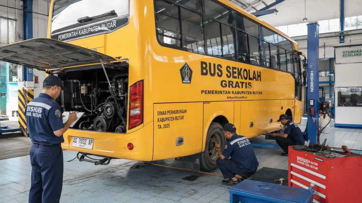 Dishub Kabupaten Blitar Pastikan Armada Bus Sekolah Gratis Siap Mendukung Mobilitas Pelajar