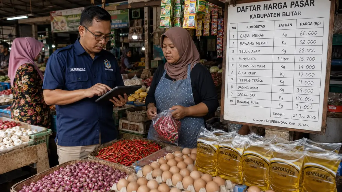 Disperindag Blitar Perkuat Pengawasan Harga Bahan Pokok dengan Pembaruan Harian