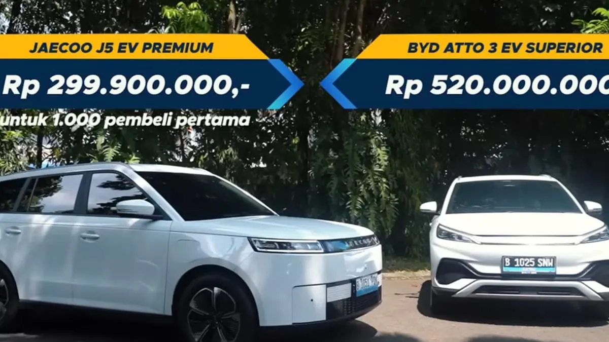 Duel Mobil Listrik: Jaecoo J5 EV vs BYD Atto 3, Hasil Uji Jarak Tempuh Mengejutkan