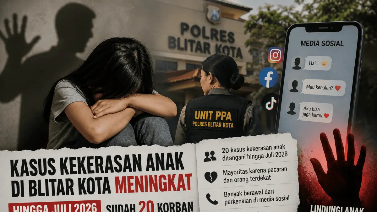 Kekerasan Anak di Blitar Kota Meningkat: 20 Kasus Dilaporkan Hingga Juli 2026