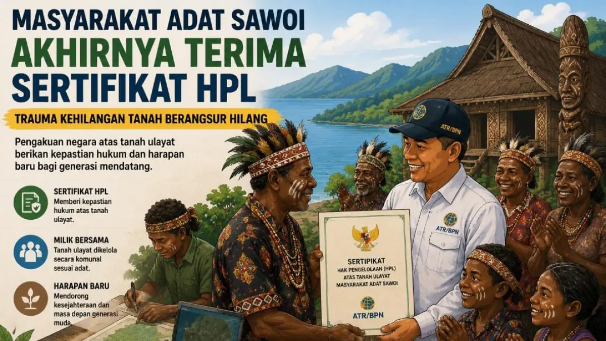 Masyarakat Adat Sawoi Terima Sertifikat HPL, Memulihkan Trauma Kehilangan Tanah