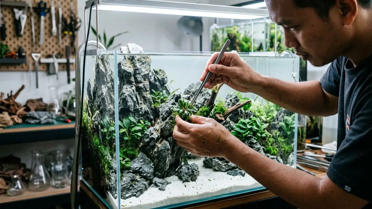 Membuat Aquascape Iwagumi: Seni Menata Batu dan Pasir yang Menawan