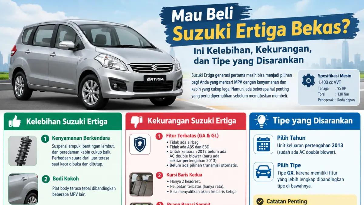 Mengenal Suzuki Ertiga Bekas 2016 Seharga Rp134 Juta: Kelebihan dan Kekurangan untuk Masyarakat Blitar