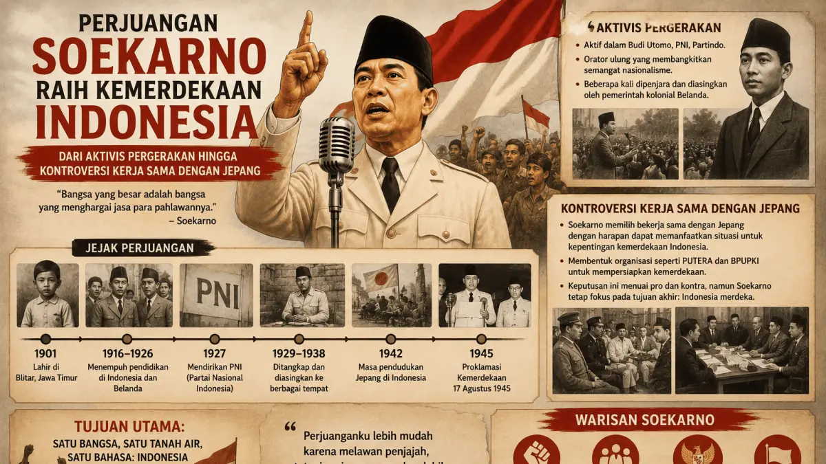 Mengenang Perjuangan Soekarno: Dari Aktivis Muda hingga Proklamator Kemerdekaan Indonesia