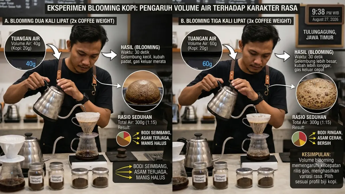 Menggali Teknik Blooming Kopi: Dampak Volume Air Terhadap Rasa Kopi Anda