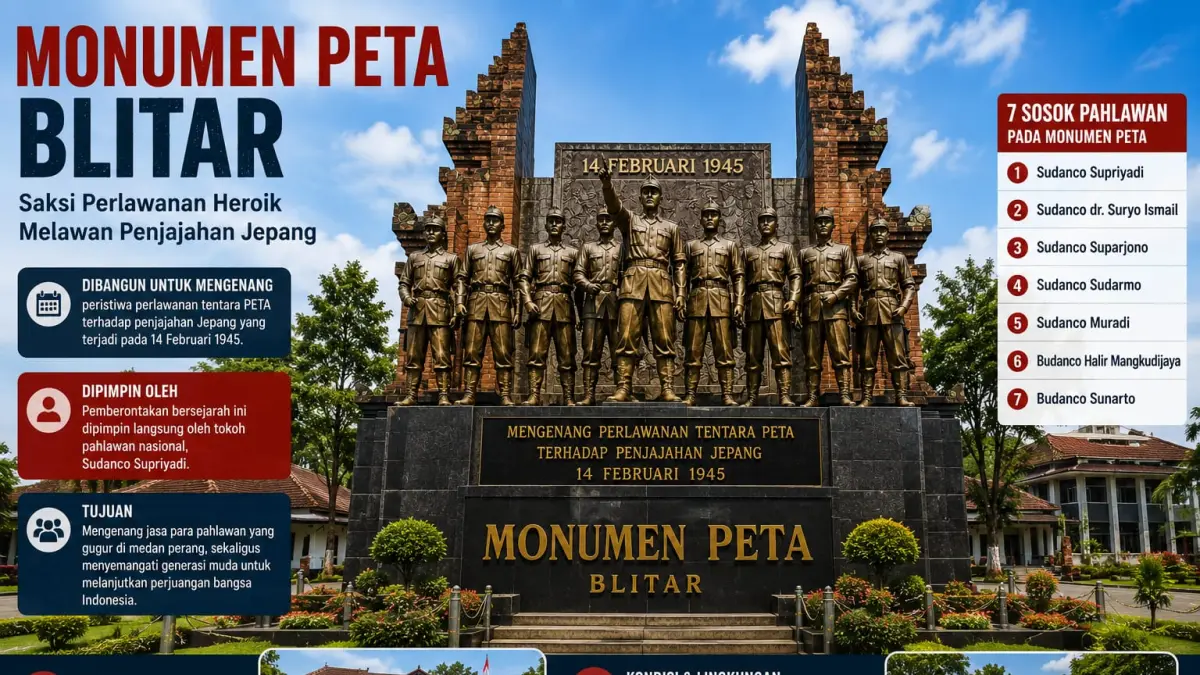 Monumen PETA Blitar: Ikon Sejarah Perlawanan Heroik Sudanco Supriyadi Melawan Penjajahan Jepang