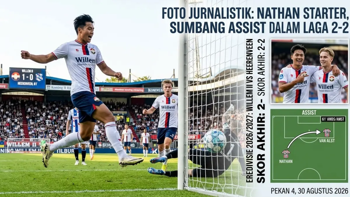 Nathan Che Onon Berperan Penting dalam Pertandingan Dramatis Willem II vs Heerenveen