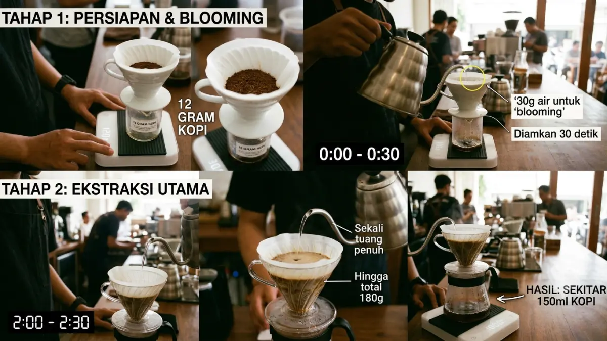 Panduan Praktis Membuat V60 Kopi Sederhana dengan Sekali Blooming untuk Pecinta Kopi Blitar