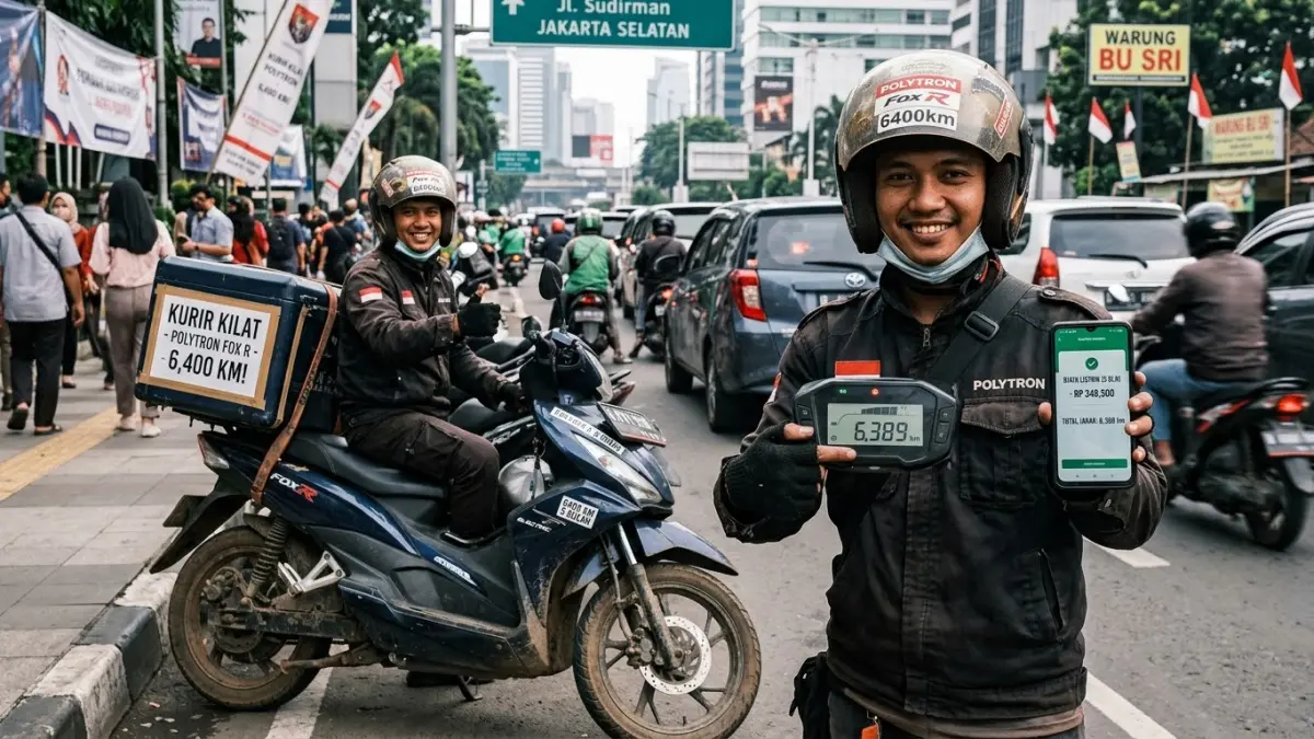 Pengalaman Menarik Pengguna Motor Listrik Polytron Fox: 6.400 Km Dengan Biaya Terjangkau