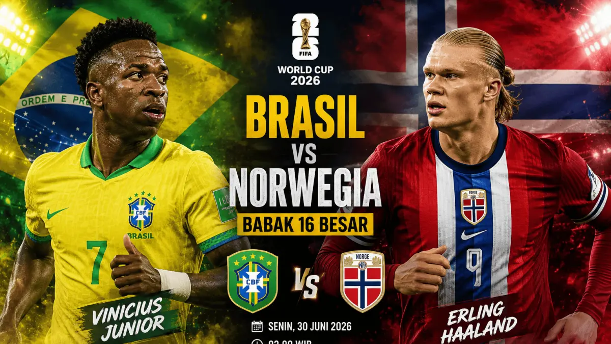 Pertarungan Sengit Brasil vs Norwegia di 16 Besar Piala Dunia 2026: Vinicius Junior vs Erling Haaland