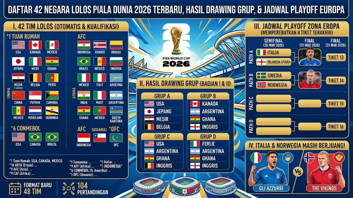 Piala Dunia 2026: 42 Negara Lolos dan Tantangan Lanjutan bagi Italia dan Norwegia