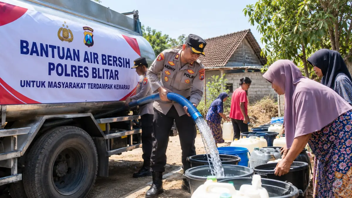 Polisi Salurkan 20 Ribu Liter Air Bersih ke Warga Wates untuk Atasi Krisis Air