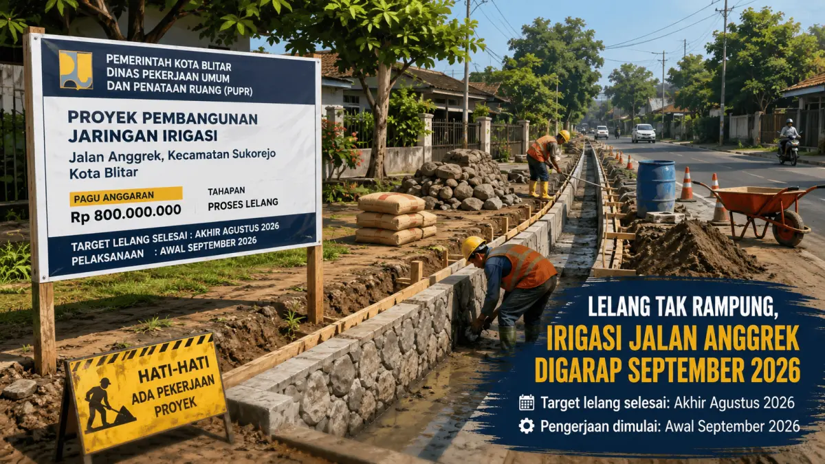Proyek Irigasi Jalan Anggrek Blitar Diharapkan Dimulai pada September 2026