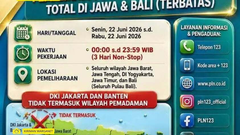 PT PLN Tegaskan Penyebaran Info Pemadaman Listrik Total pada 22-25 Juni 2026 adalah Hoaks