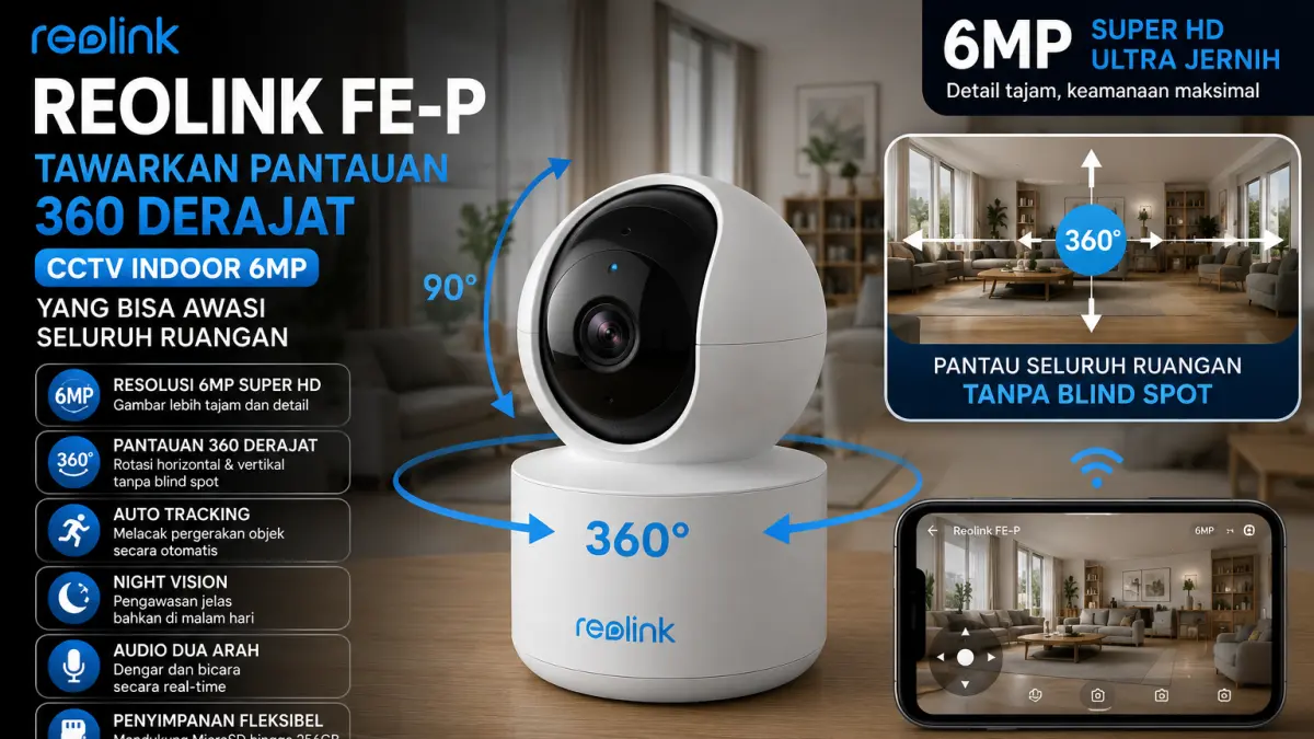 Reolink FE-P, Solusi CCTV Indoor 6MP dengan Panoramik 360 Derajat untuk Pengawasan Maksimal di Blitar