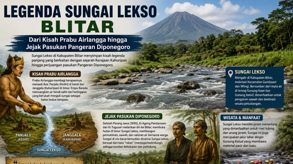 Sungai Lekso: Warisan Sejarah dan Budaya Blitar dari Prabu Airlangga hingga Pangeran Diponegoro
