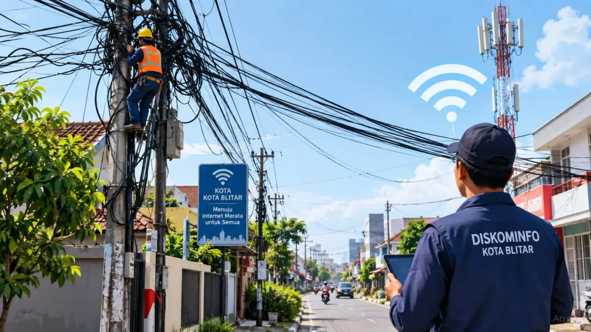 Tantangan Pemerataan Jaringan Internet di Kota Blitar: Antara Tiang Bersama dan Kabel Udara