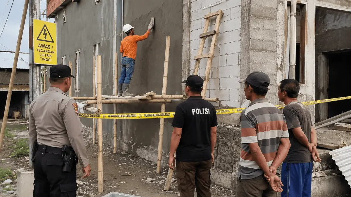 Tragedi Kecelakaan Kerja di Blitar: Seorang Pekerja Bangunan Tewas Diduga Kesetrum Listrik