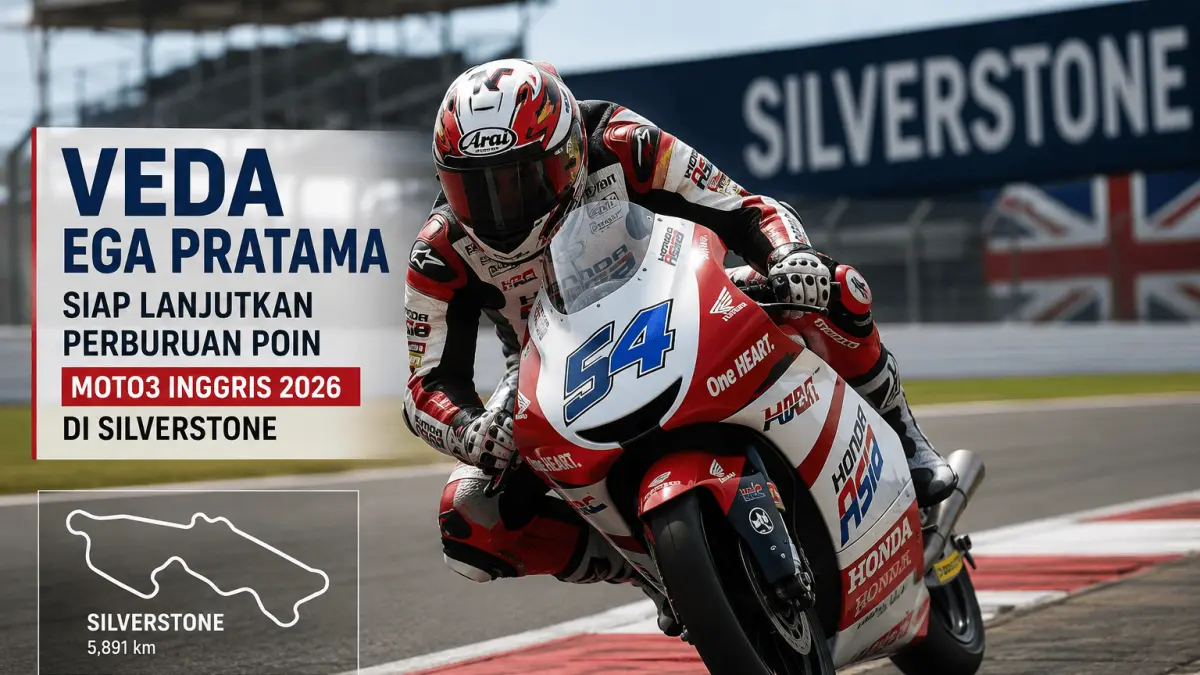 Veda Ega Pratama Siap Tempur di Moto3 Inggris 2026 dengan Latihan Intensif di Mandalika