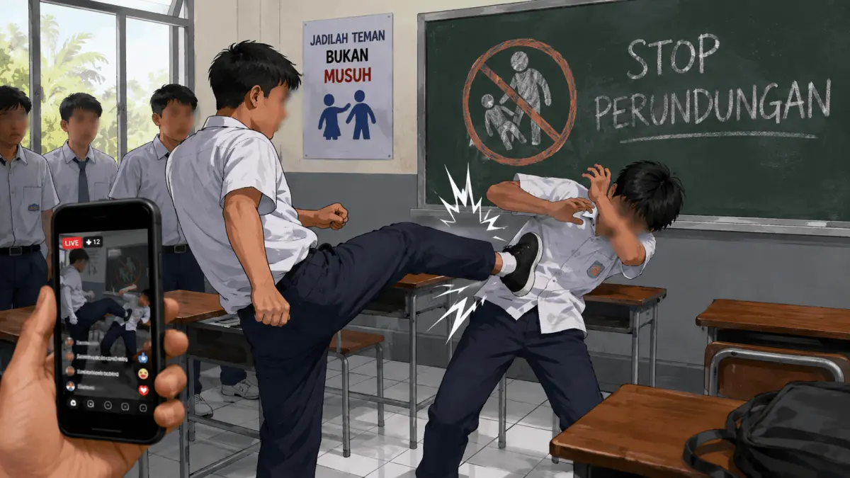 Viral! Aksi Perundungan di MTs Blitar Usai Komentar di TikTok